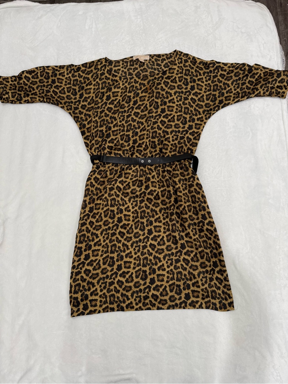 Michael Kors Leopard Print Mini Dress in Brown and Black - Picture 4 of 15